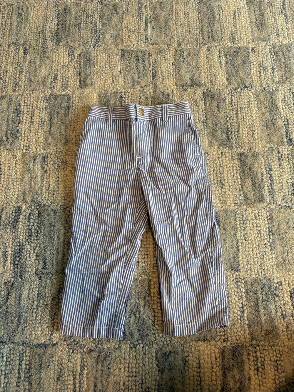 Striped Blue & White Cotton Pants